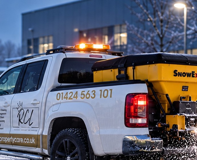 RCL Property Care winter gritting vehicle with SnowEx spreader